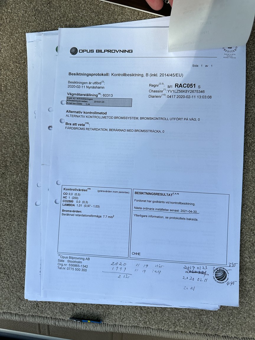 Dokumentation för 2000 Volvo V70 XC 2.4 T AWD 