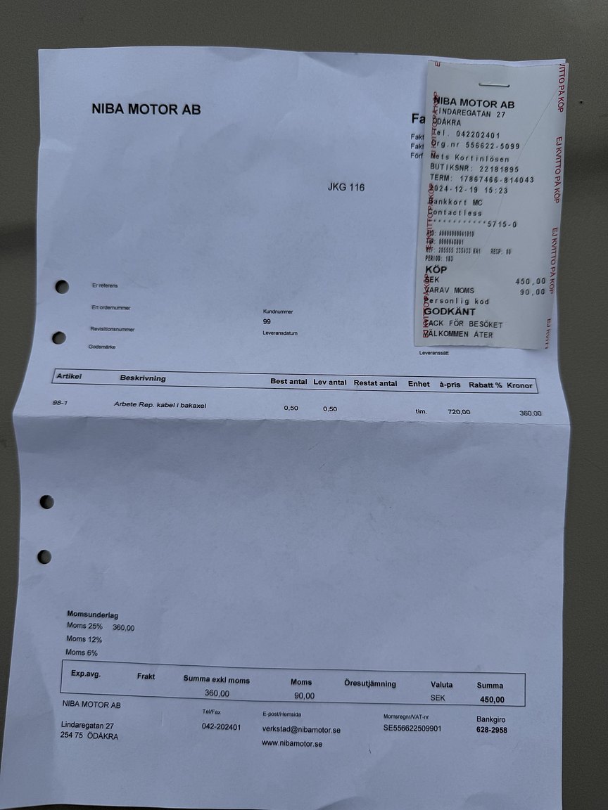 Documentation for 1976 Volvo 264 V6 GL Automatisk