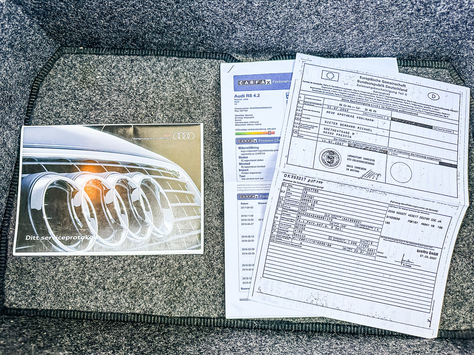 Documentation for 2008 Audi R8 4.2 V8 Turbo Manuell