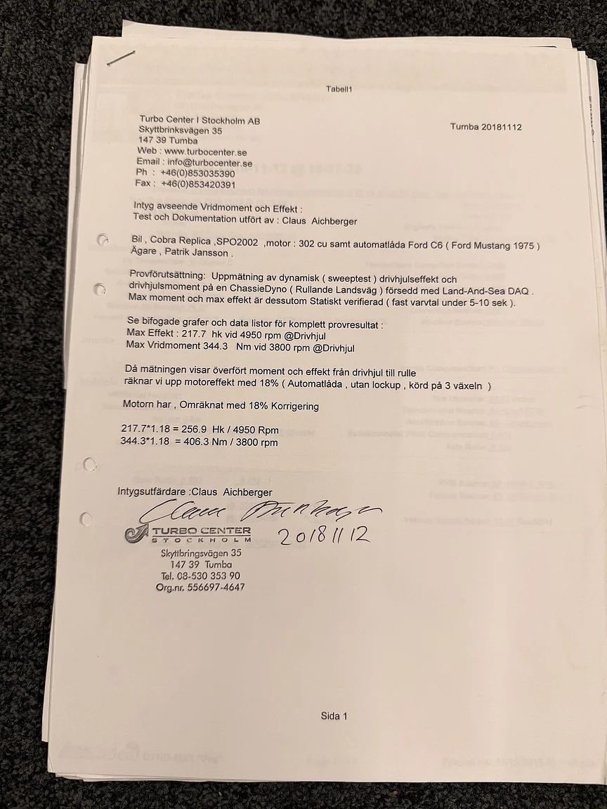 Dokumentation för 2018 Superformance Cobra (7)