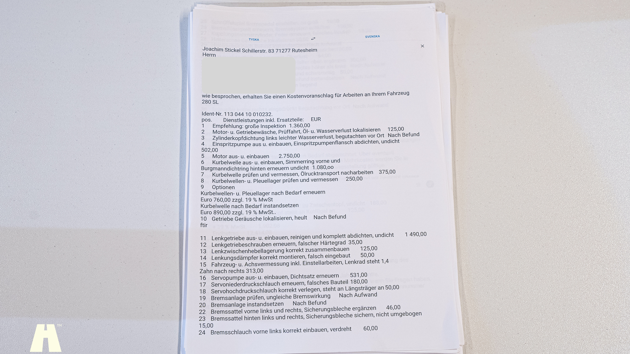 Dokumentation, 1970 Mercedes 280 SL Pagoda (22)