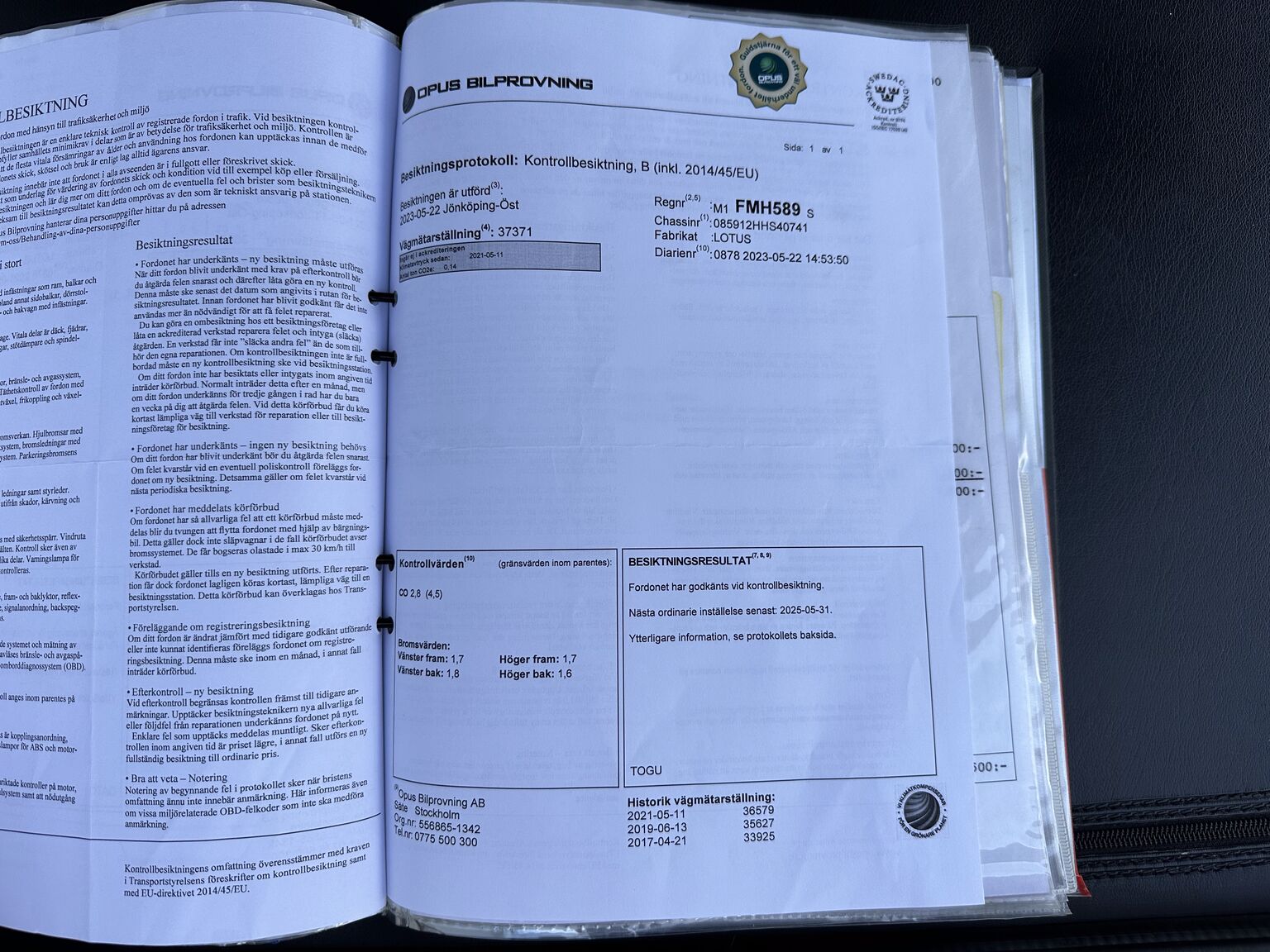 Dokumentation, 1987 Lotus Esprit S3