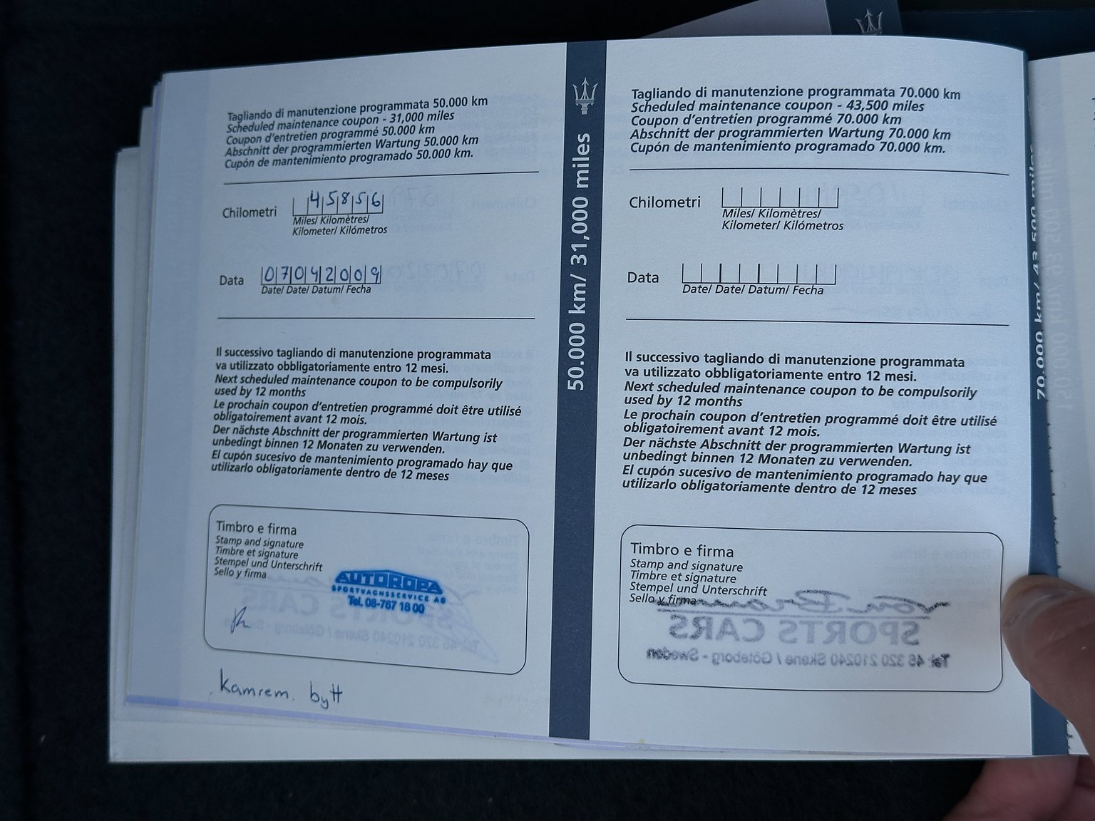 Documentation for 2000 Maserati 3200 GT