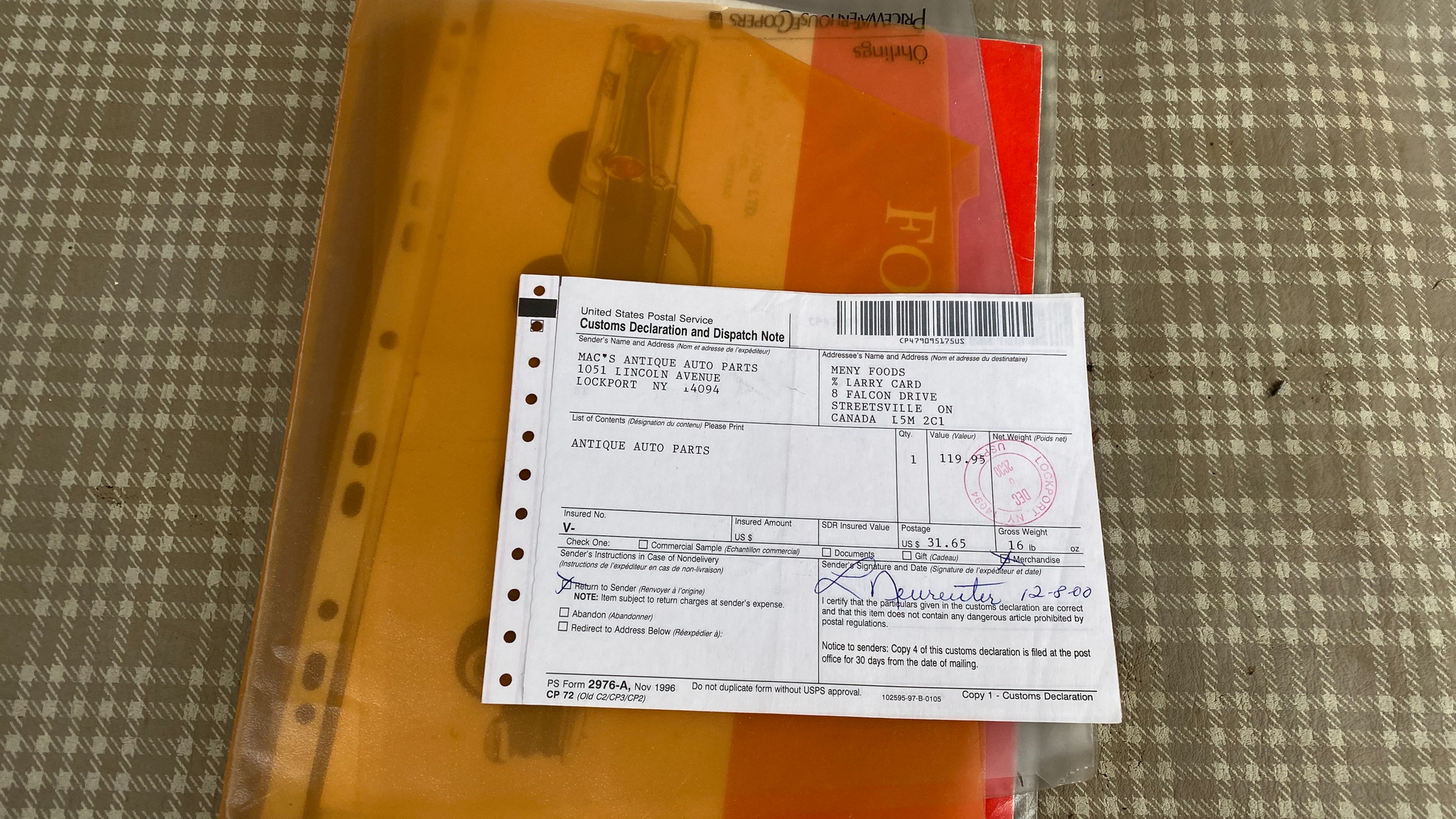 Dokumentation för 1959 Ford Thunderbird hardtop