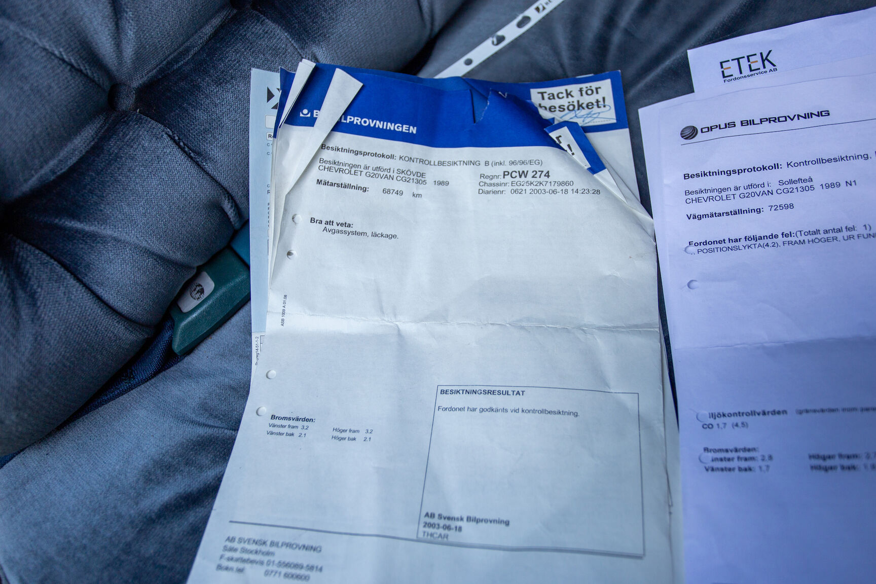 Documentation for 1989 Chevrolet G20 Conversion Van