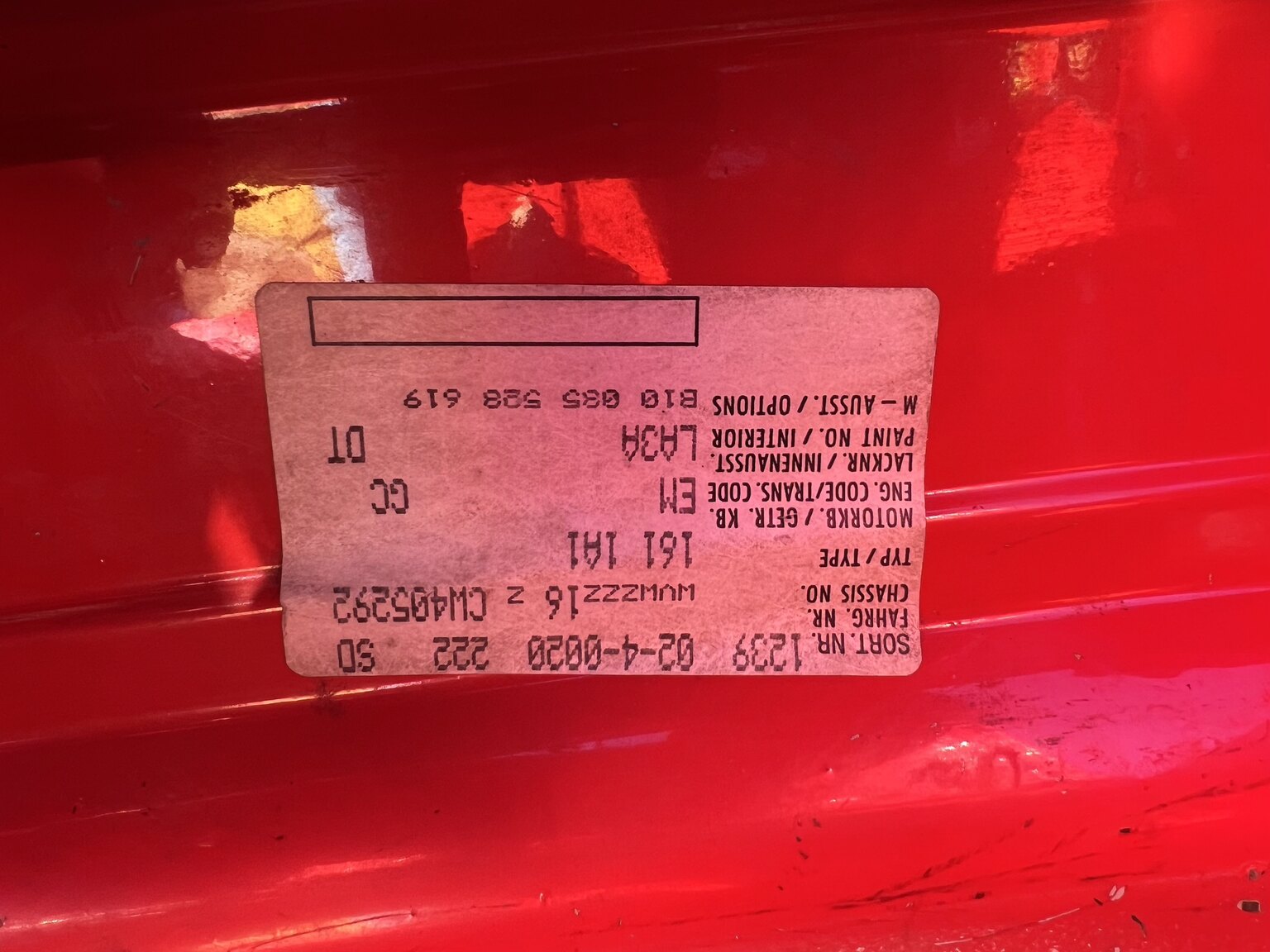 Innenraumfoto von 1982 Volkswagen Jetta