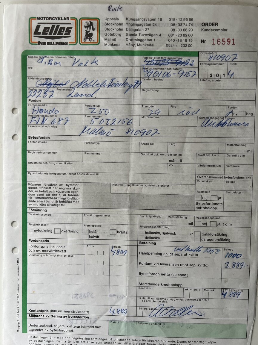 Documentation for 1979 Honda Z50J