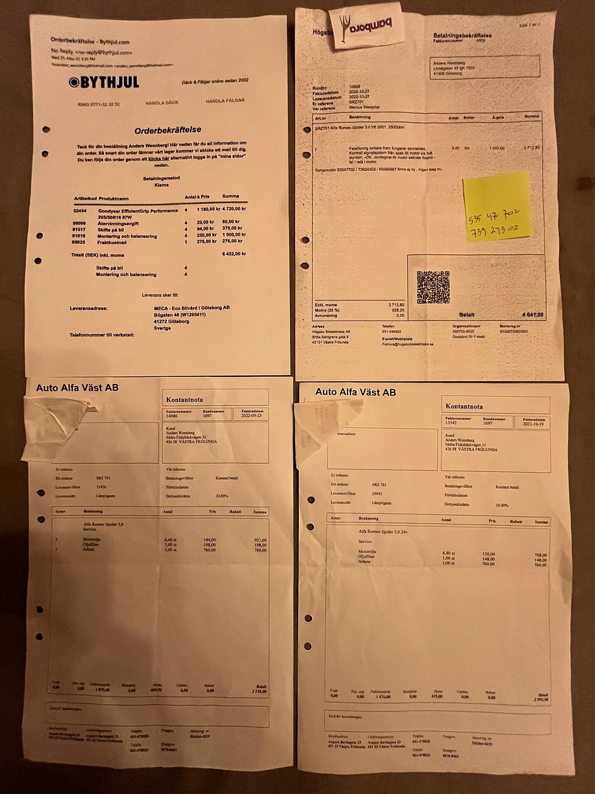 Documentation for 2001 Alfa Romeo Spider 3.0 V6