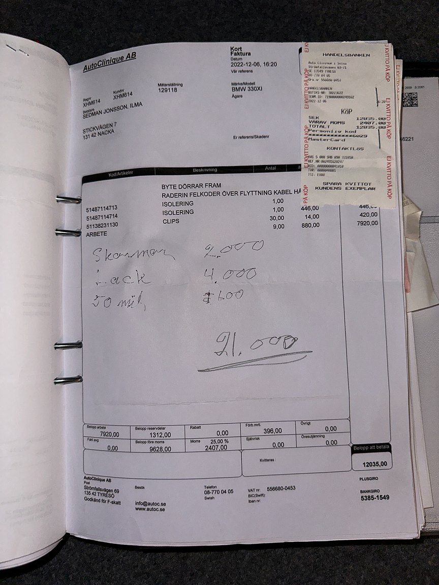 Documentation for 2001 BMW 330Xi