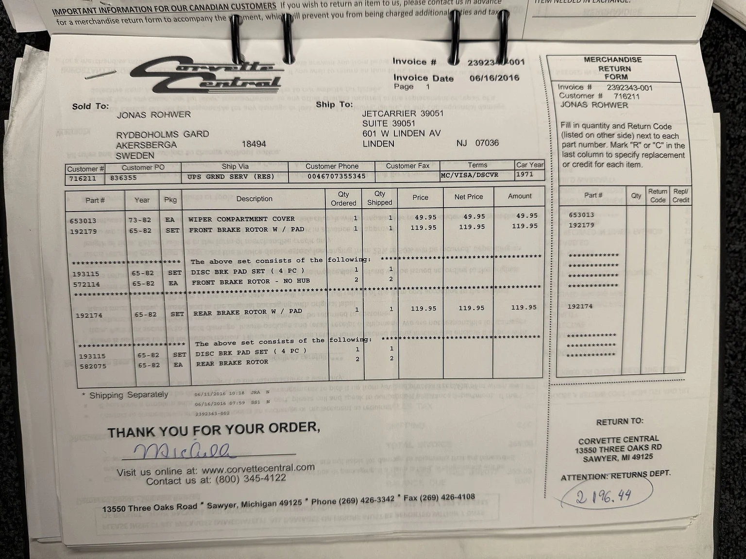 Dokumentation för 1971 Chevrolet Corvette Stingray Special 598 cui V8 795 hk (91)