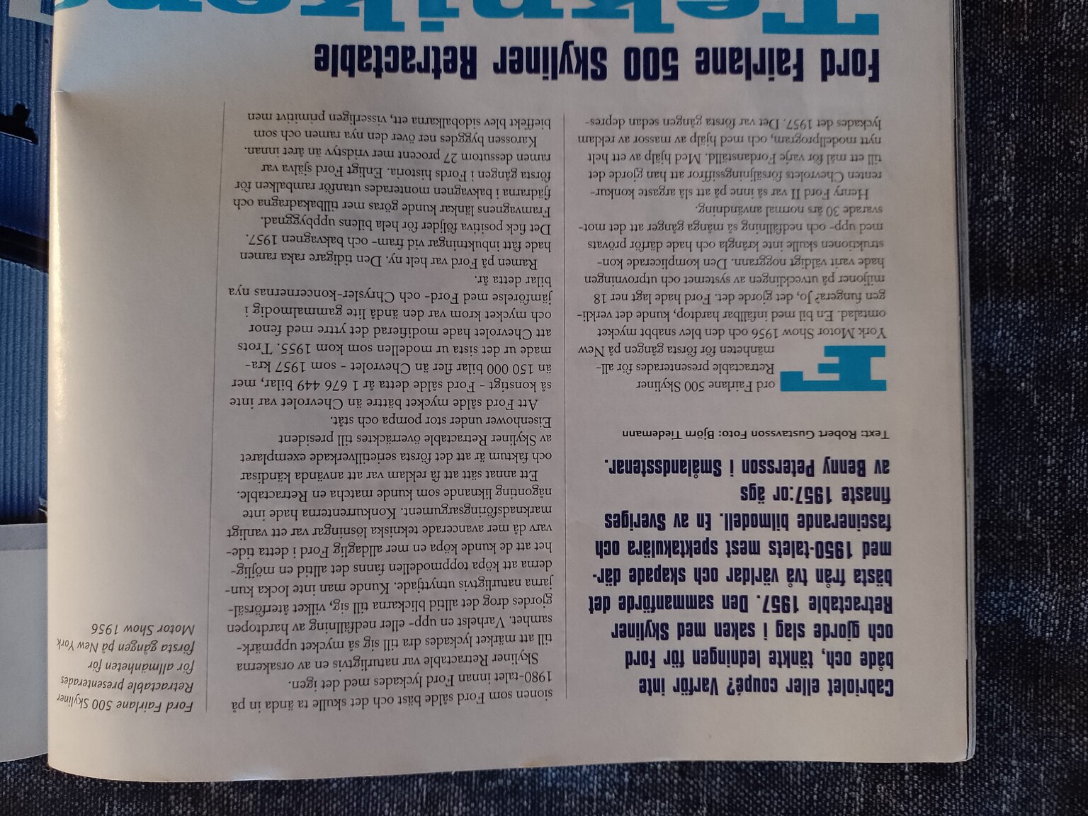 Dokumentation, 1957 Ford Fairlane 500 Skyliner Retract