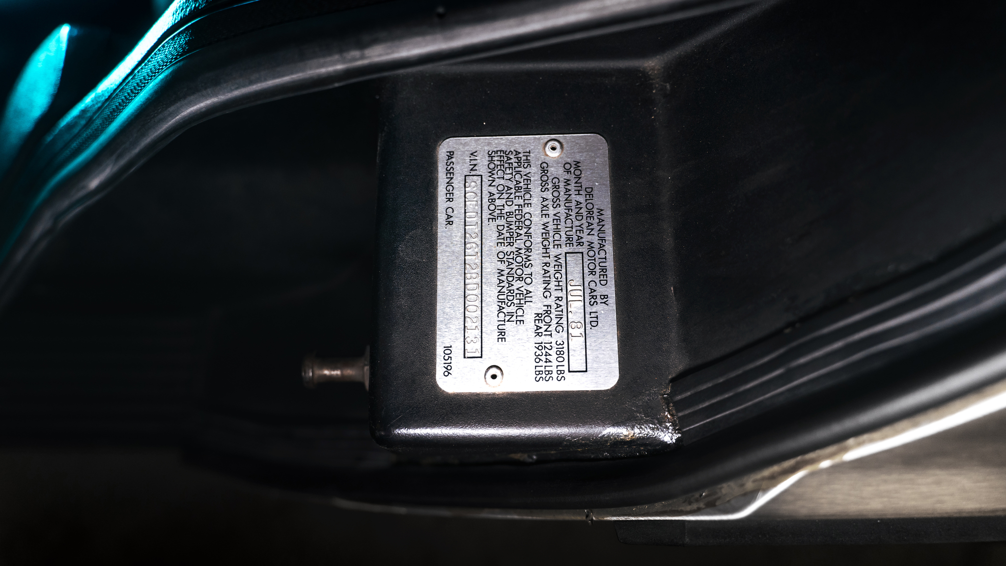 Documentation for 1981 DMC DeLorean 
