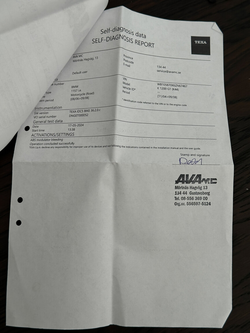 Dokumentation, 2006 BMW K 1200 GT 