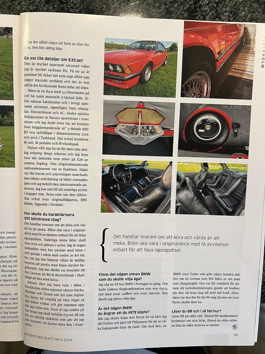 Dokumentation för 1984 BMW 635CSi