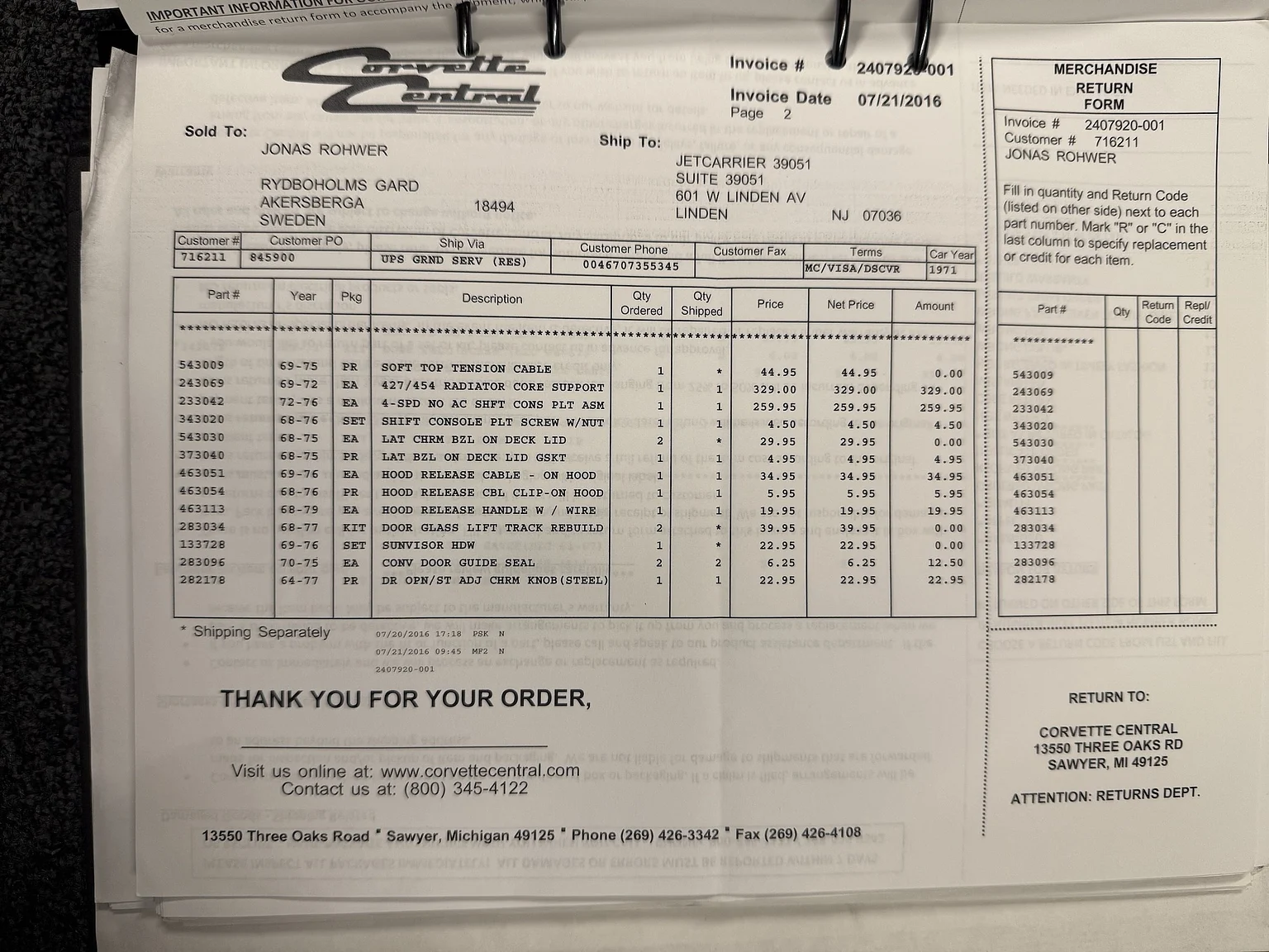 Dokumentation, 1971 Chevrolet Corvette Stingray Special 598 cui V8 795 hk (73)