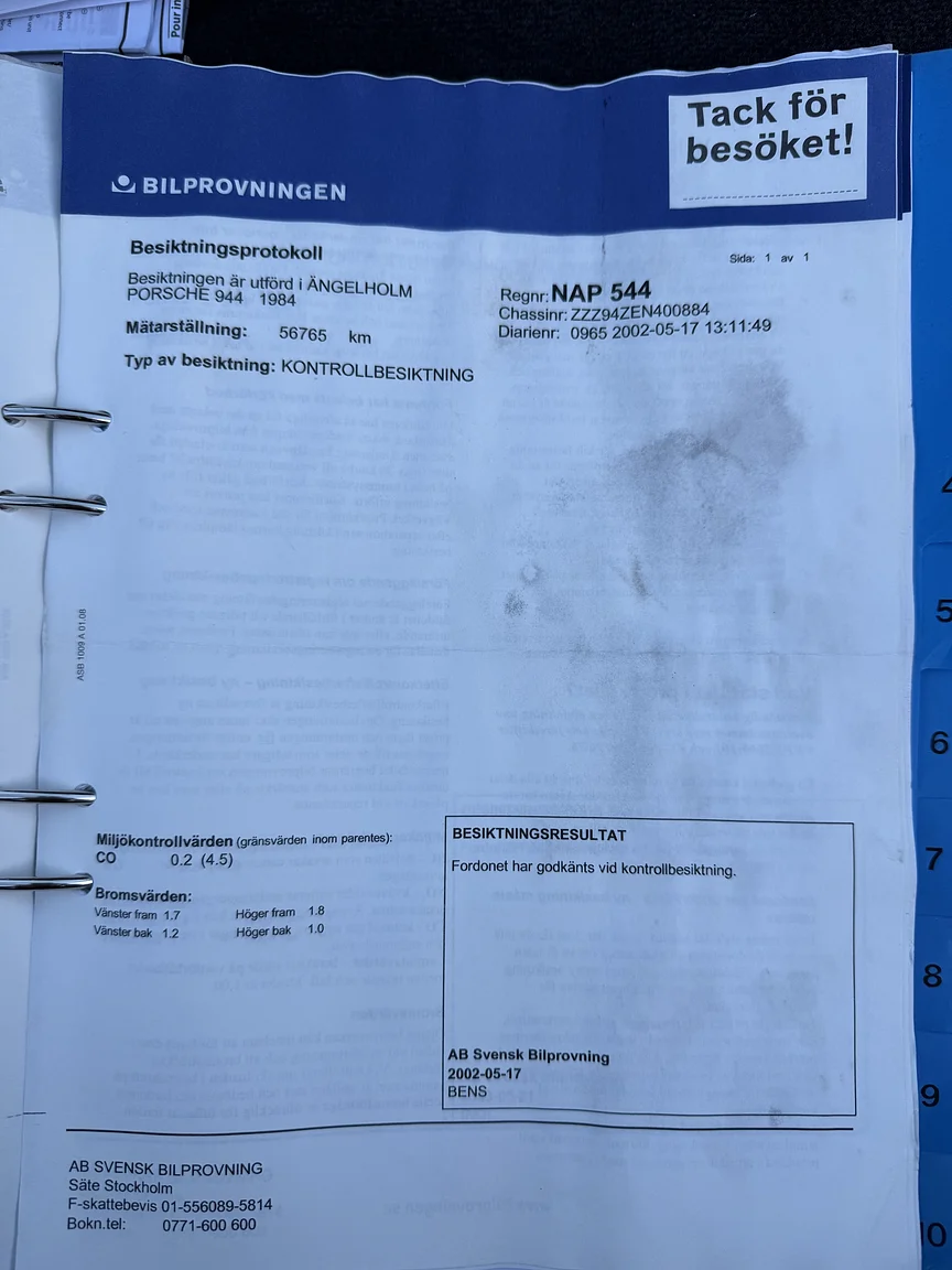 Documentation for 1984 PORSCHE 944 Targa (37)