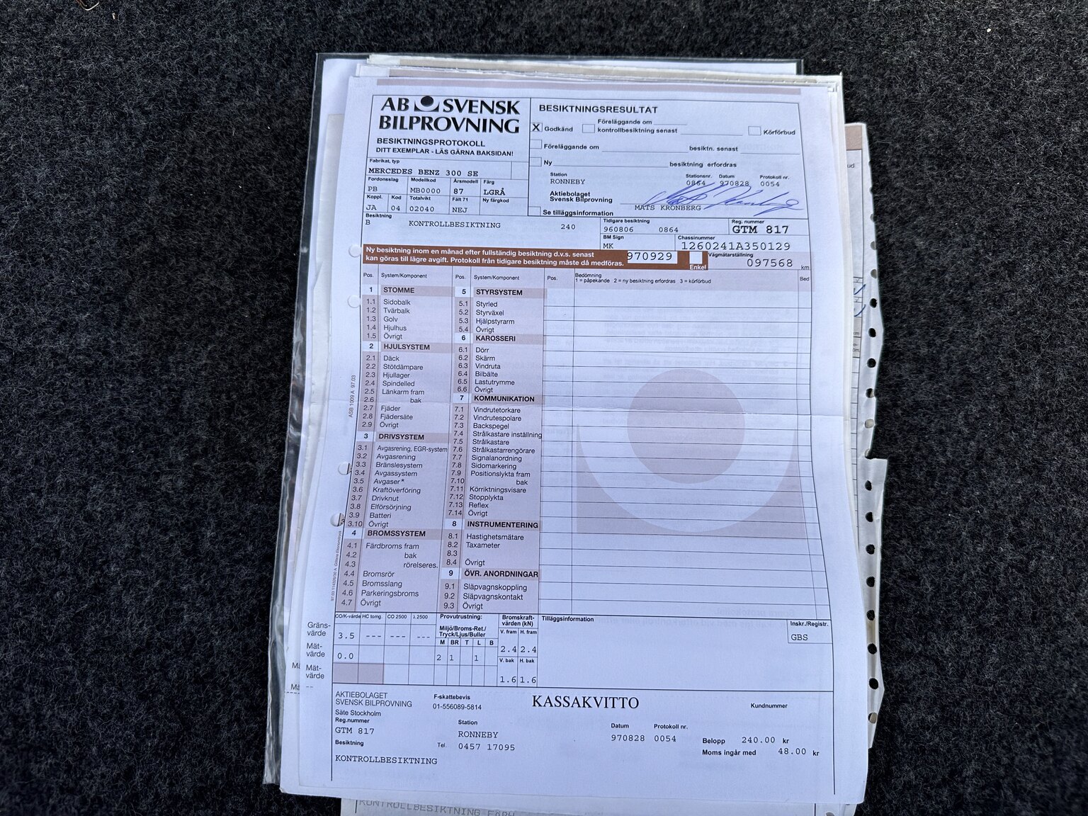Dokumentation, 1987 Mercedes 300 SE