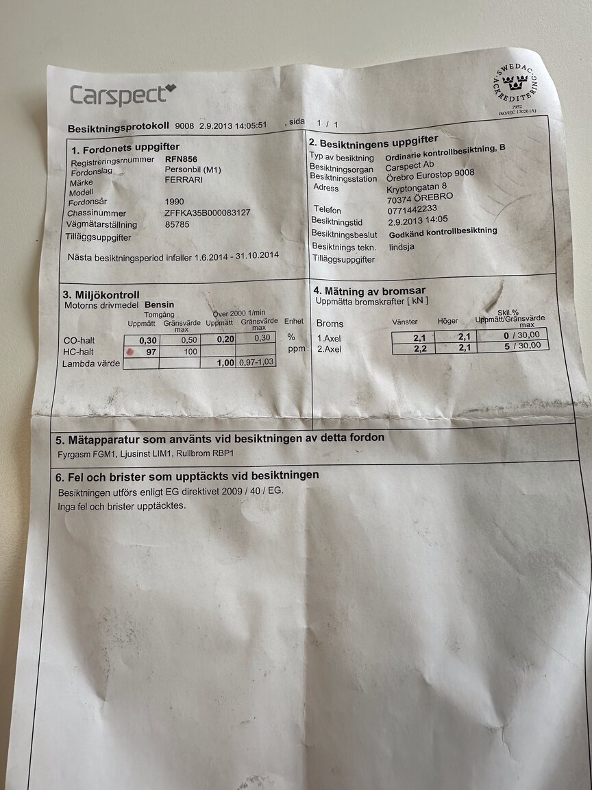 Documentation for 1990 Ferrari 348 (34)