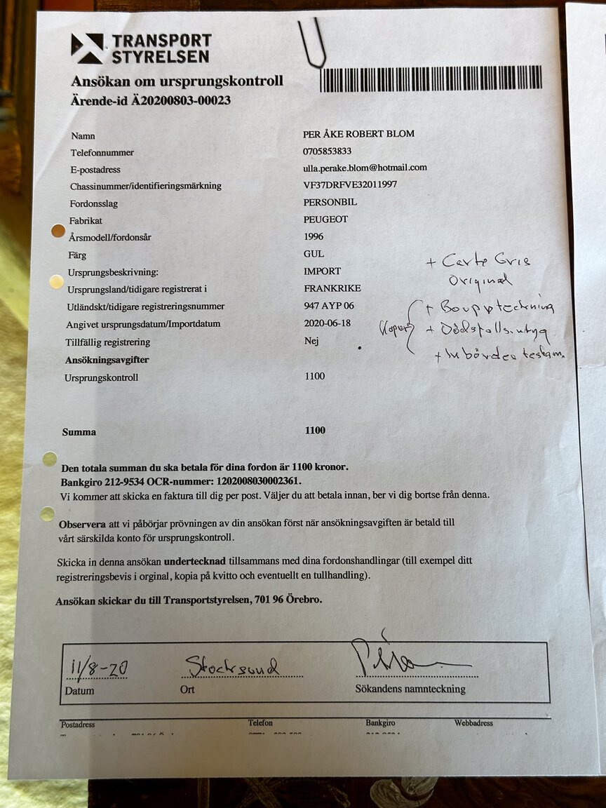 Dokumentation, 1997 Peugeot 306 Cabriolet