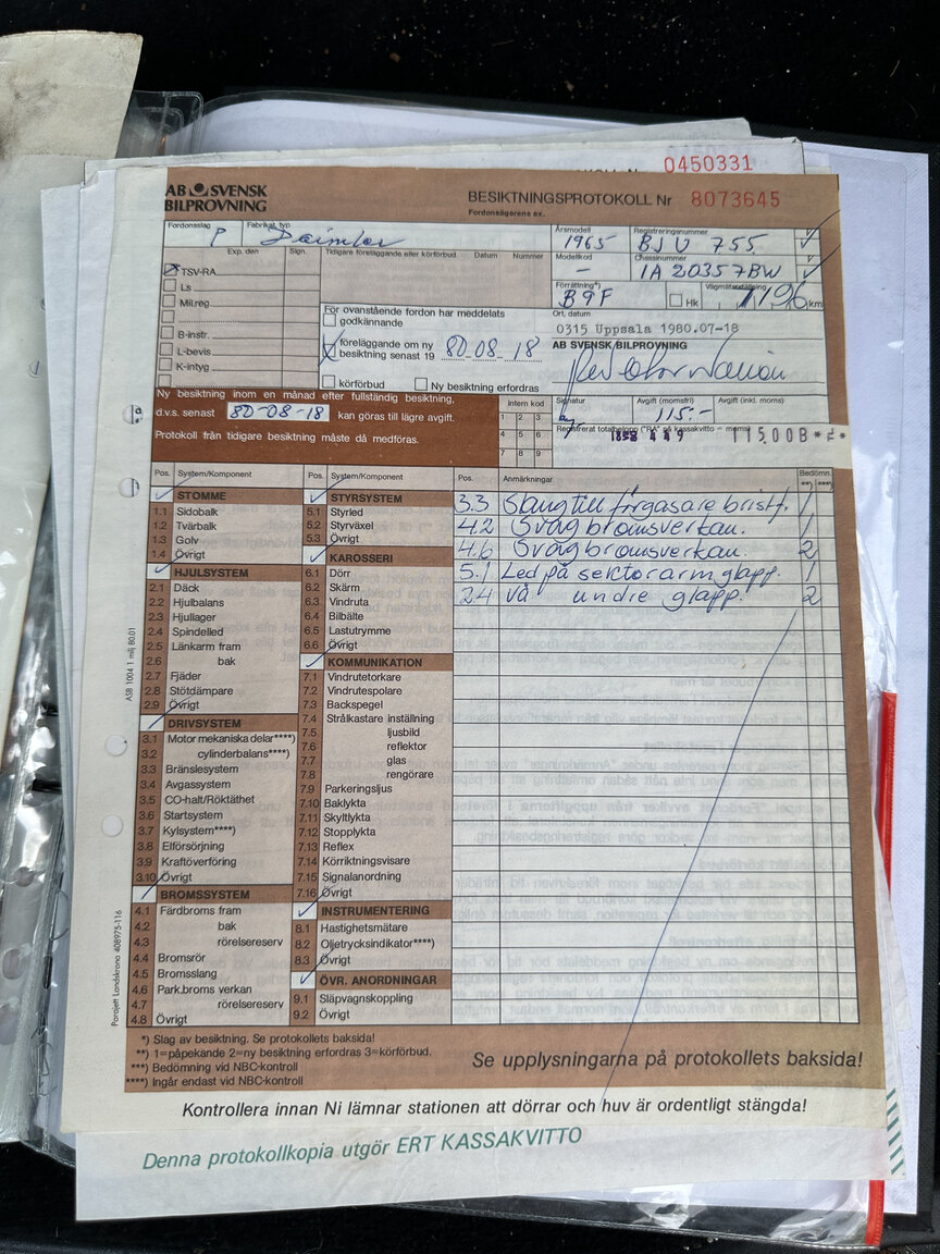 Documentation for 1965 Daimler 250 V8
