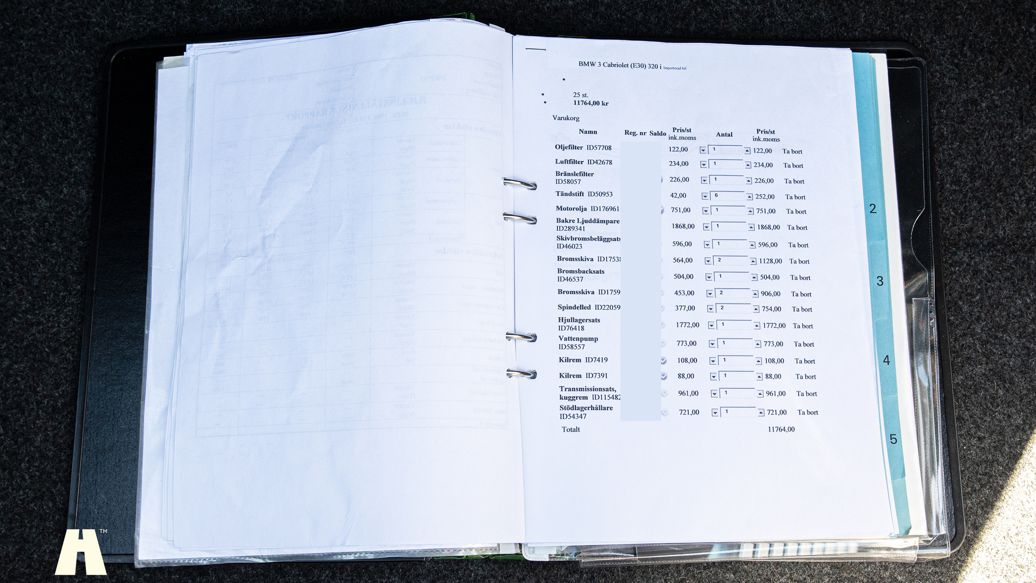 Documentation for 1990 BMW 320i Cabrio