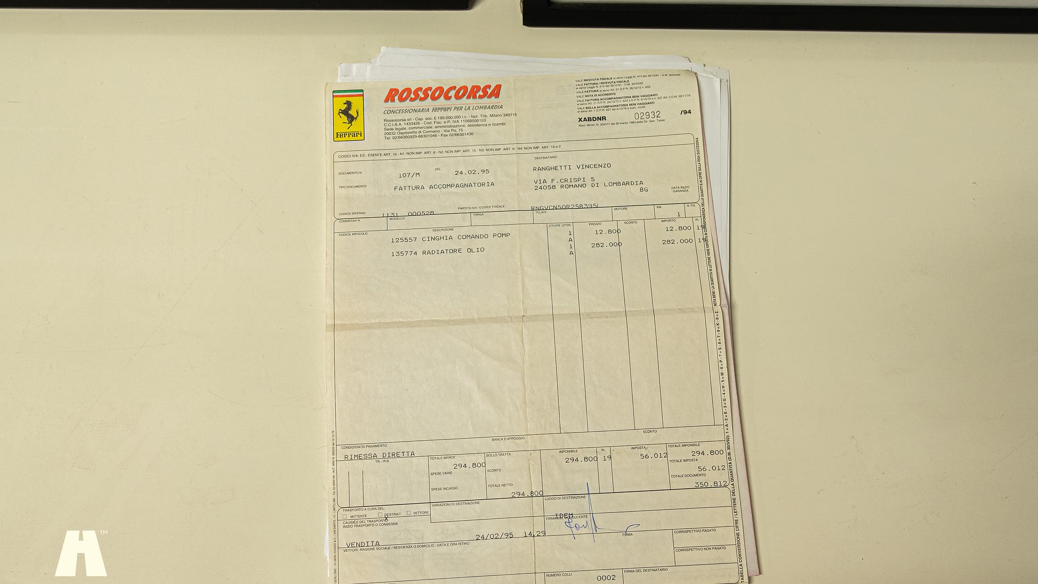 Documentation for 1986 Ferrari 328 GTB