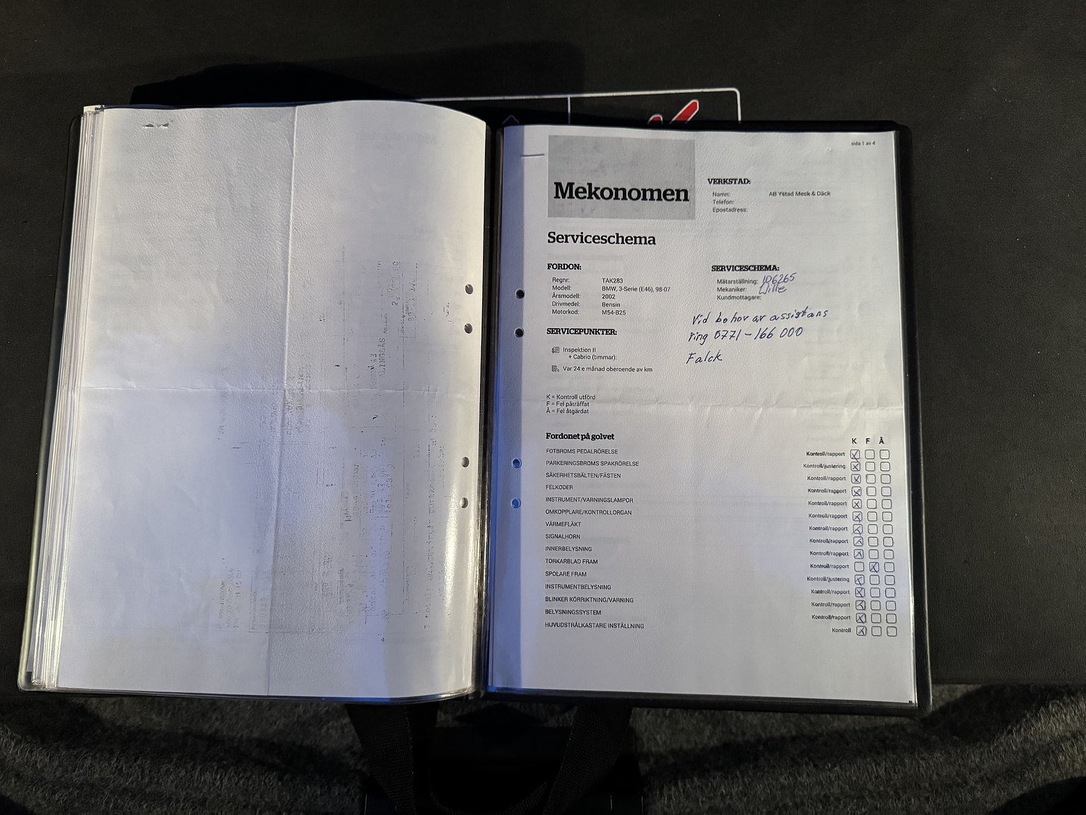 Dokumentation för 2001 BMW 325IA CAB