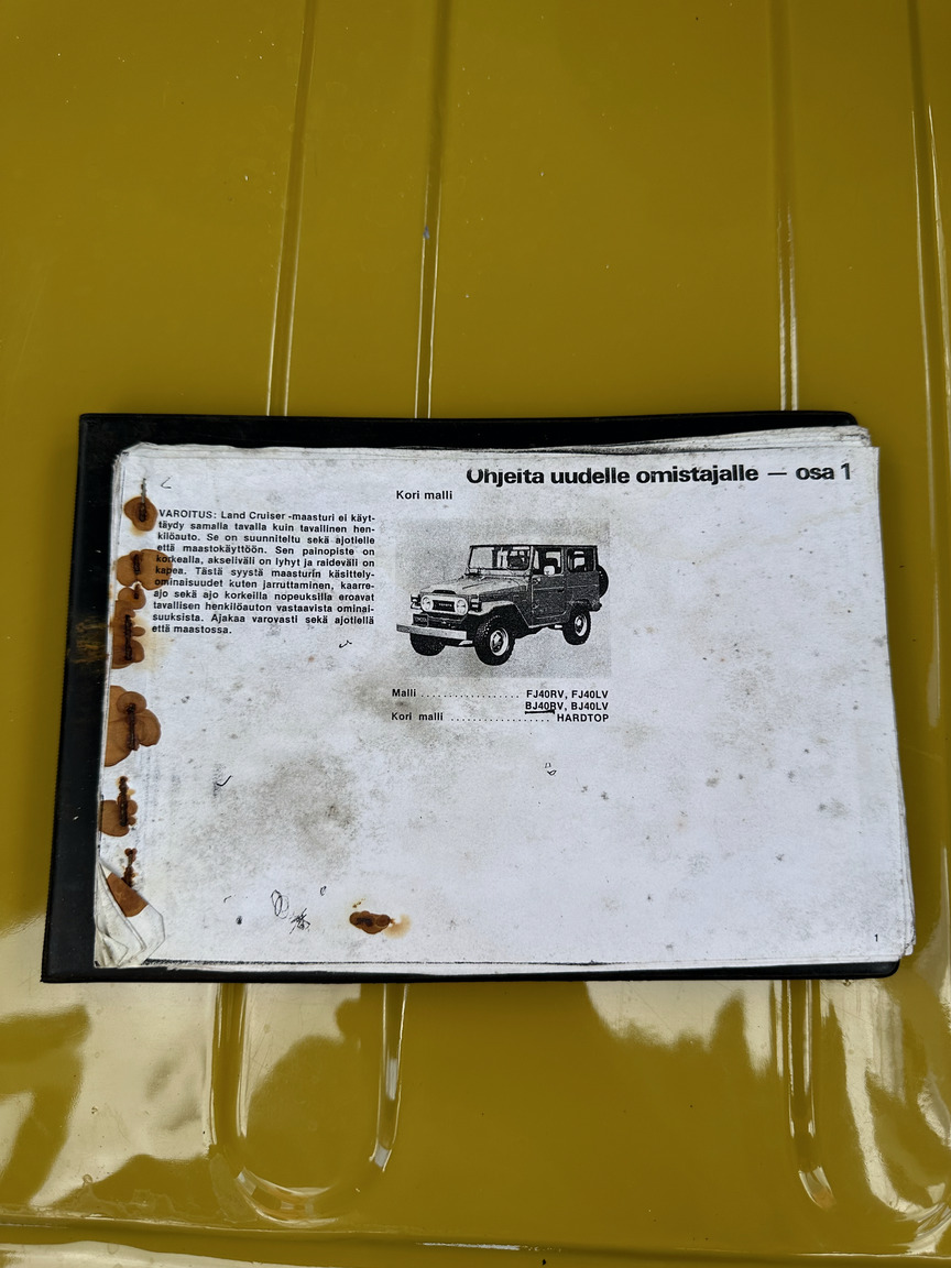 Documentation for 1976 Toyota Land Cruiser BJ40