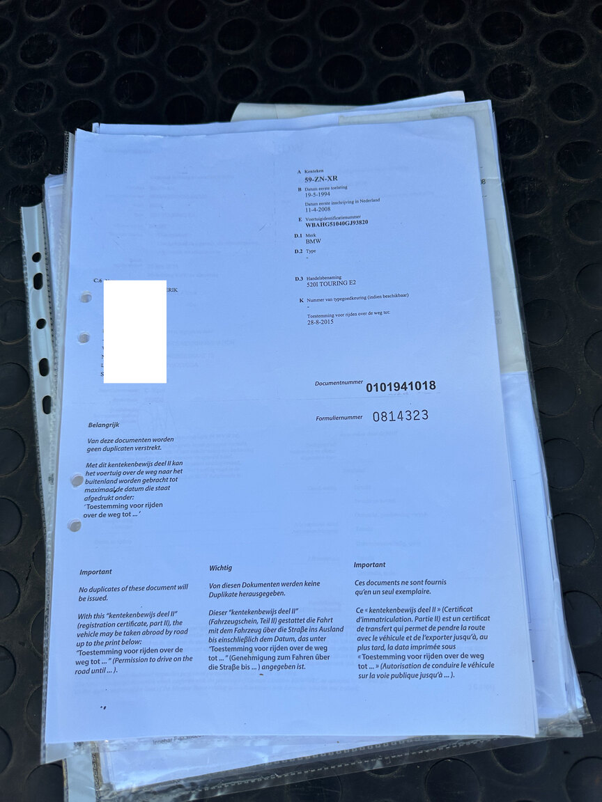 Dokumentation för 1994 BMW 520i E34