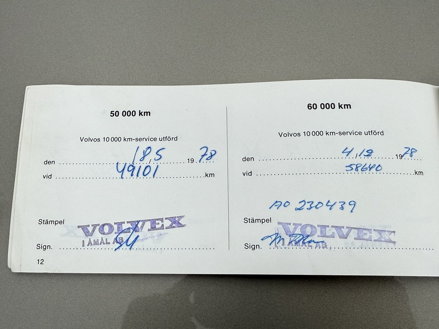 Documentation for 1976 Volvo 264 V6 GL Automatisk