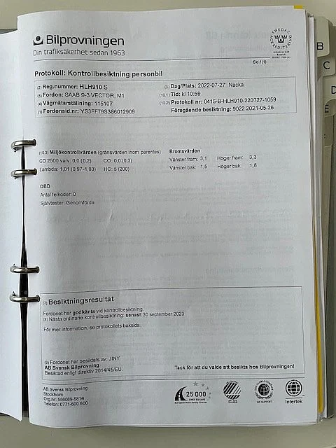 Dokumentation för 2008 SAAB 9-3 Vector 2.0T Cabriolet (38)