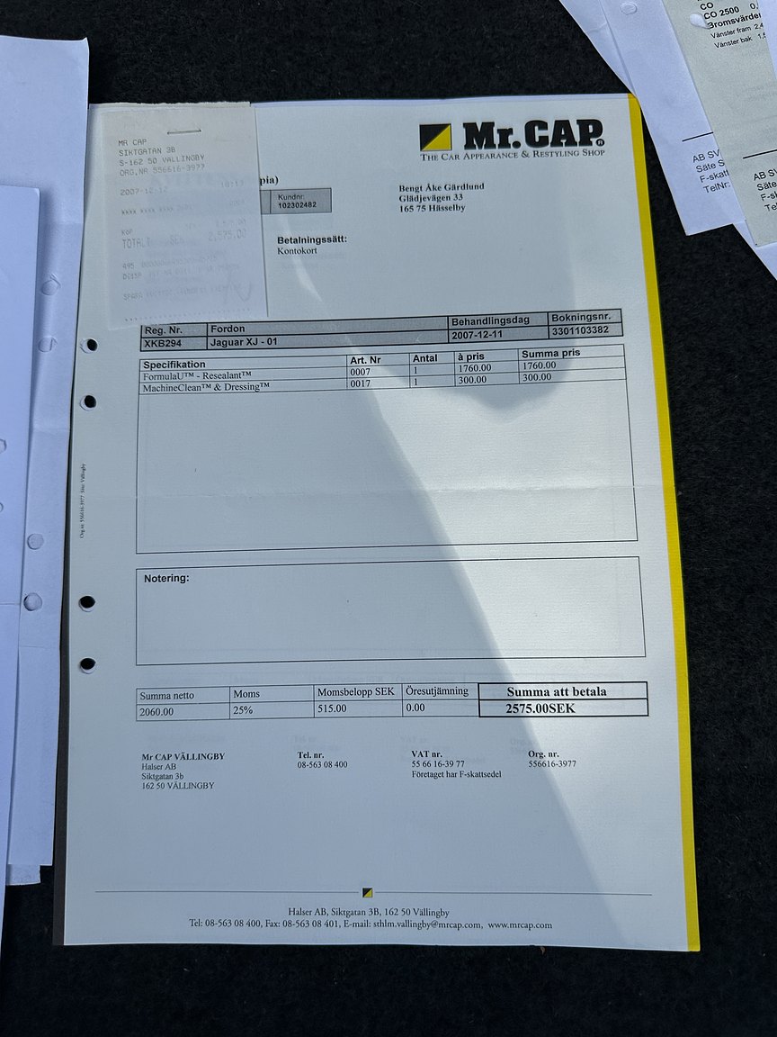 Documentation for 2001 Jaguar XJR