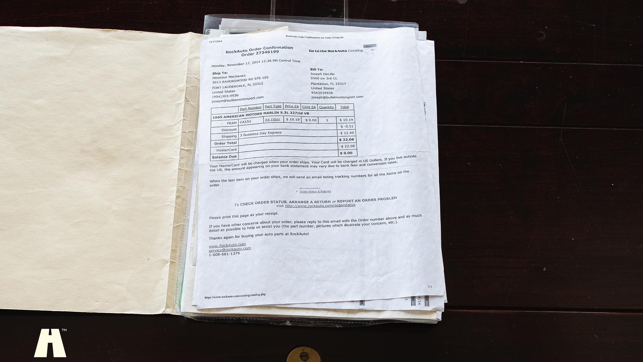 Dokumentation, 1965 AMC Rambler Marlin 327 CUI 5.4 V8