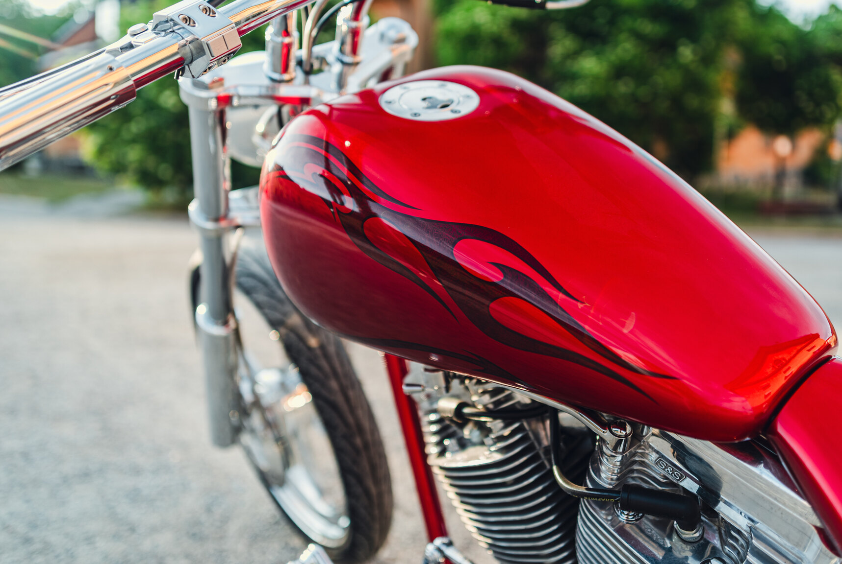 Exteriörbild på 2001 Unique Custom Cycles Red Inferno