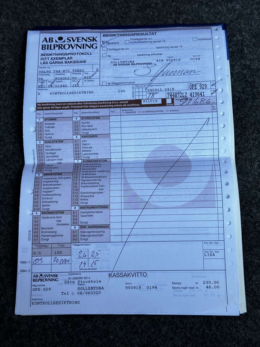 Documentation for 1990 VOLVO 740 Turbo