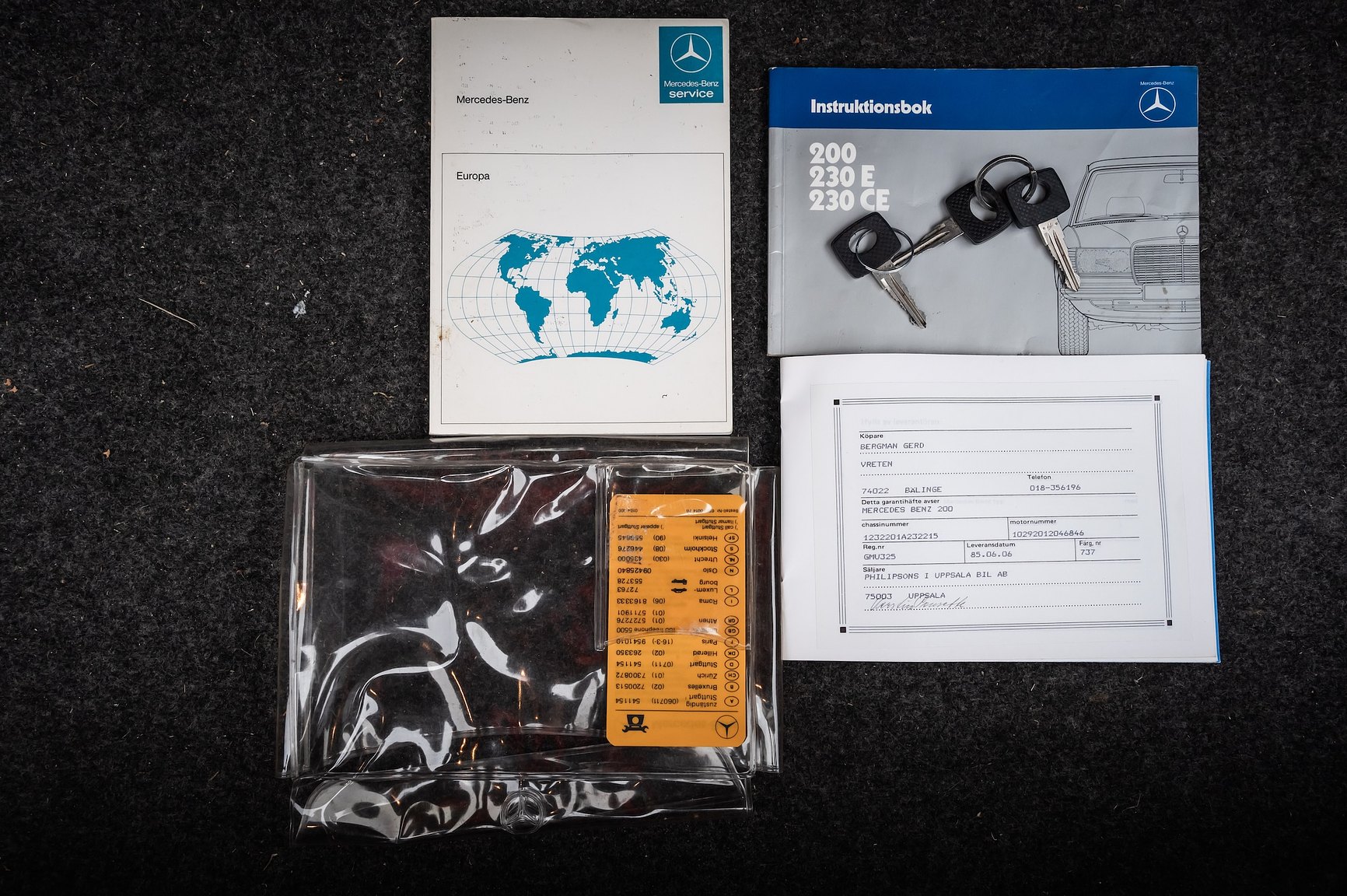 Documentation for 1985 Mercedes-Benz 200 Automatic