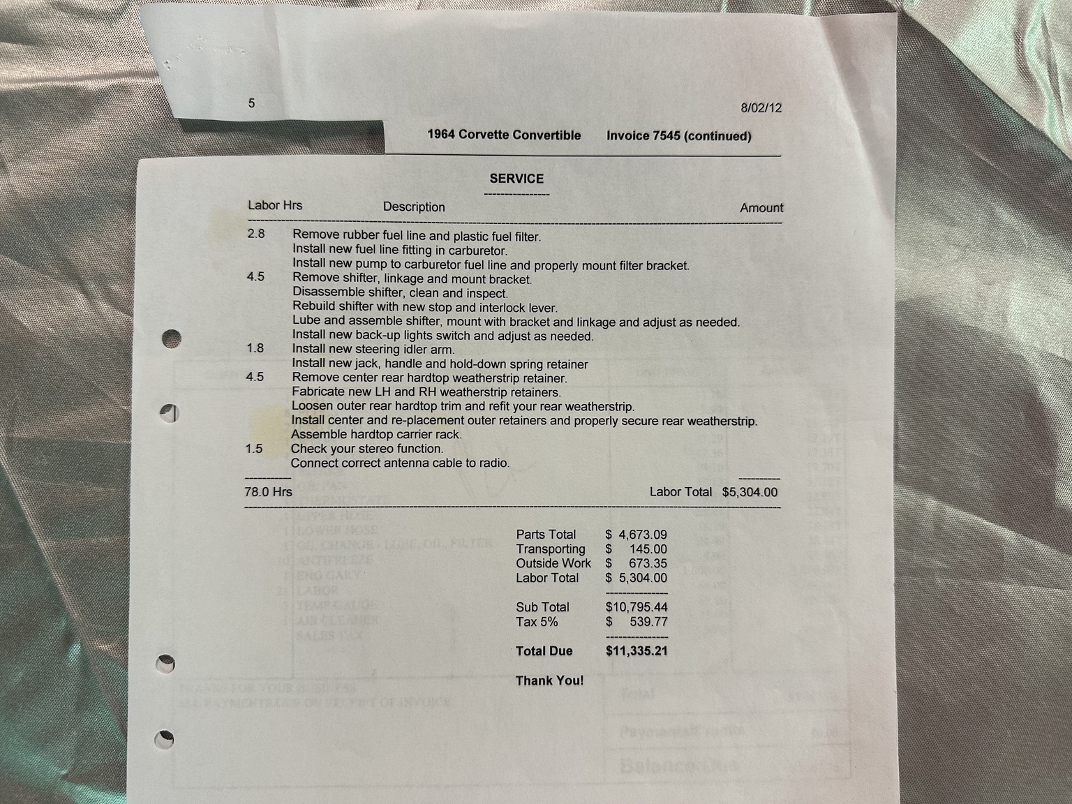 Dokumentation för 1964 Corvette C2 Stingray Cabriolet (7)