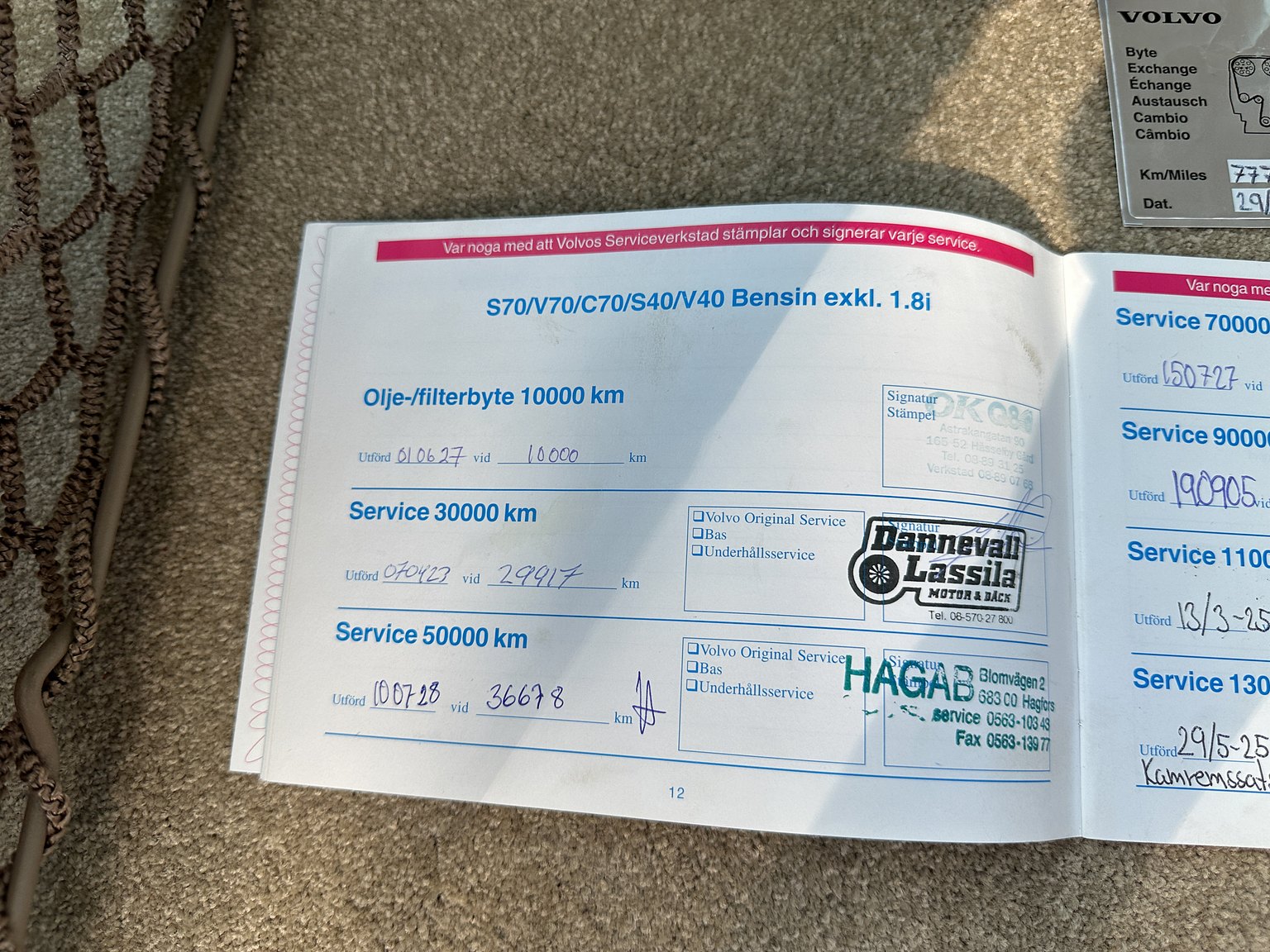 Dokumentation för 2000 Volvo V70 XC 2.4 T AWD 