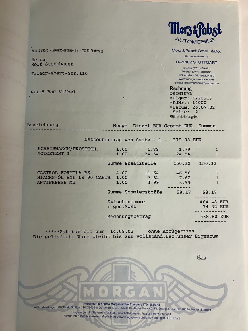 Dokumentation för 1983 Morgan 4/4