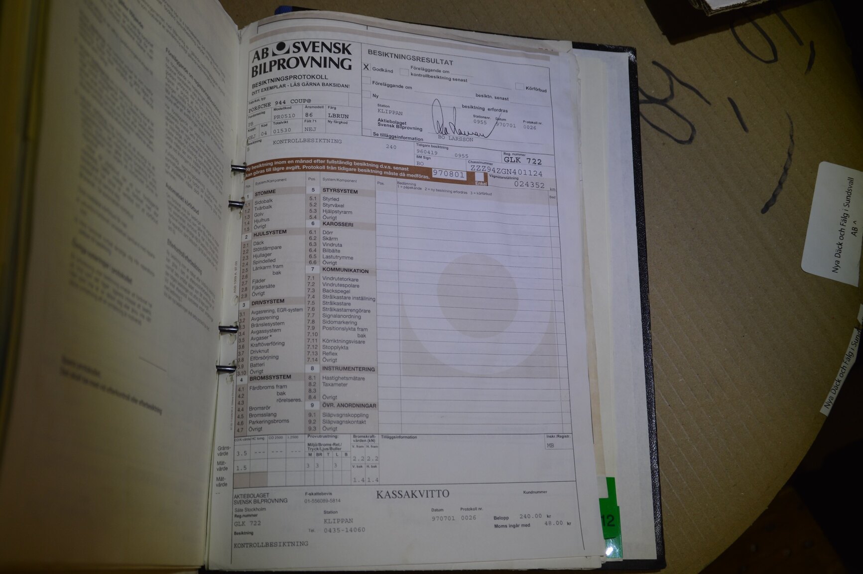 Documentation for 1986 Porsche 944 Coupé