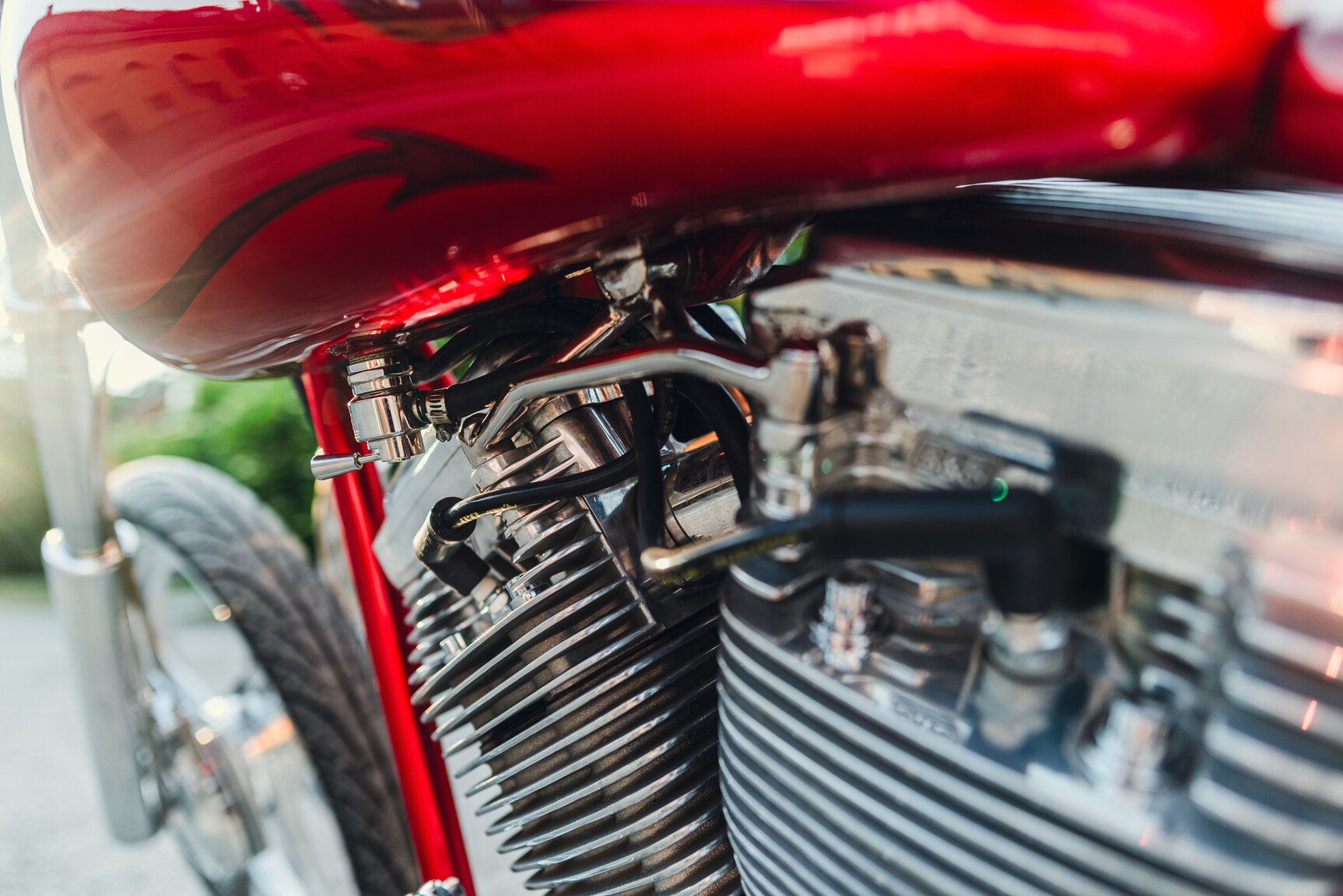 Image of 2001 Unique Custom Cycles Red Inferno mechanics