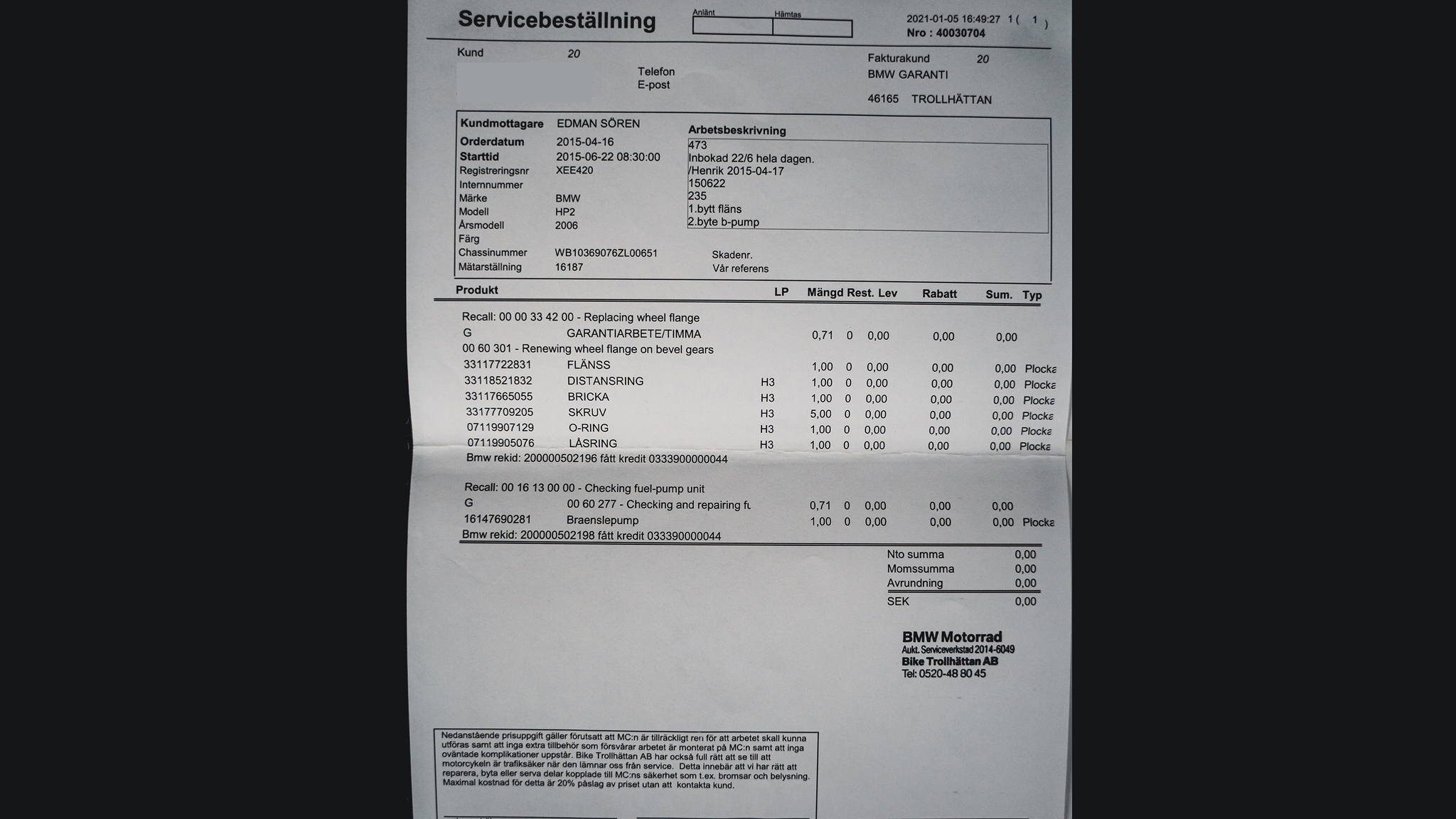 Dokumentation, 2006 BMW HP2