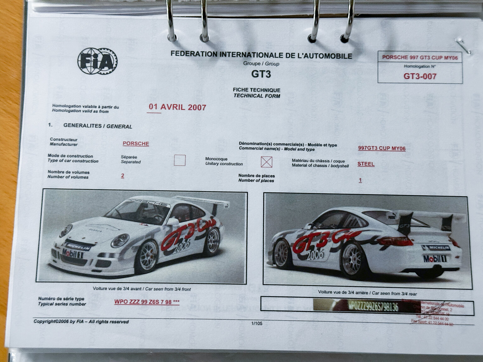 Dokumentation för 2011 Porsche 911 GT3 Rally Car