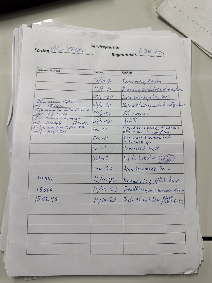 Documentation for 2000 Volvo V70 XC