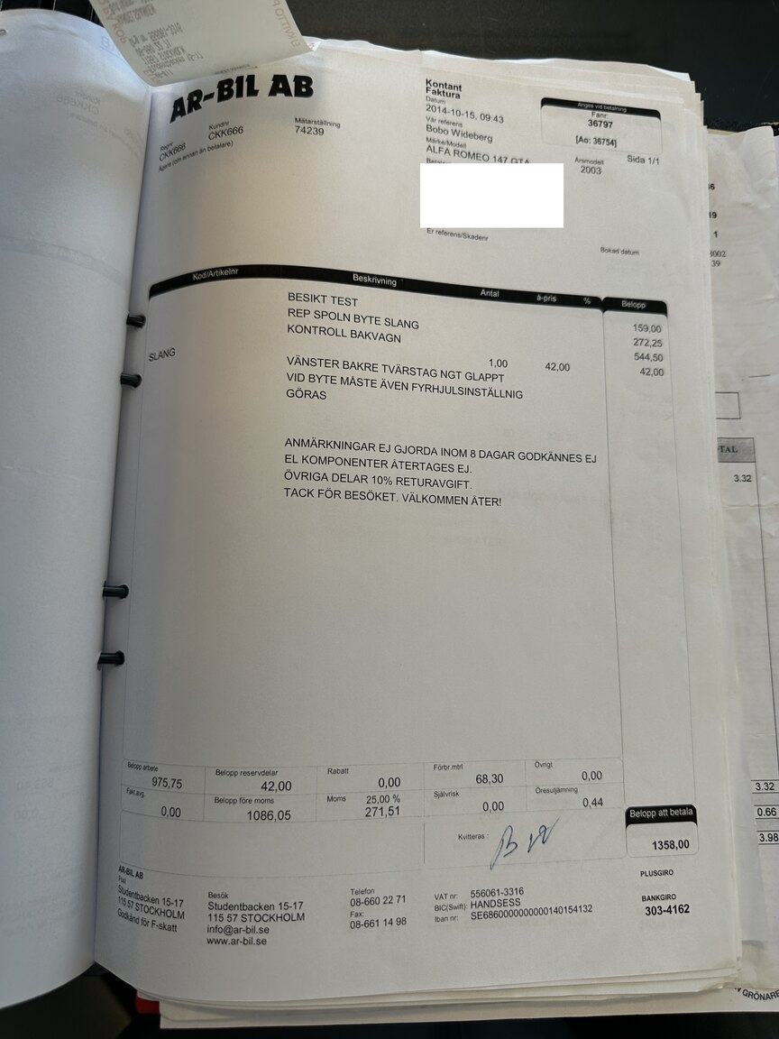 Dokumentation för 2003 Alfa Romeo 147 GTA