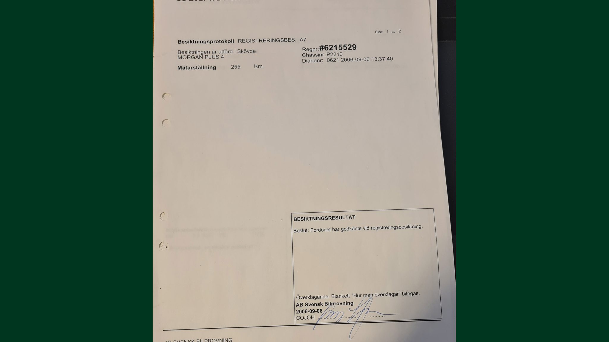 Dokumentation för 1951 Morgan Plus 4 (1)