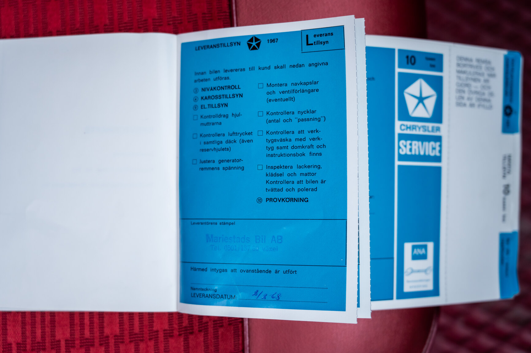 Dokumentation för 1967 Plymouth Valiant V 100 Sedan