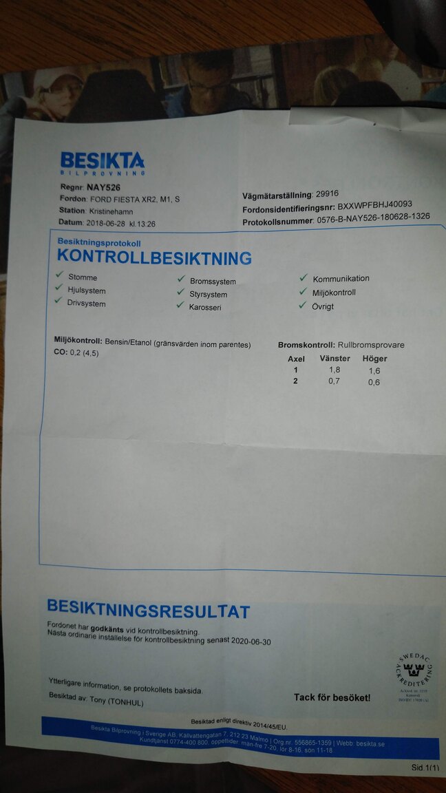 1988 Ford Fiesta XR2, Övrigt