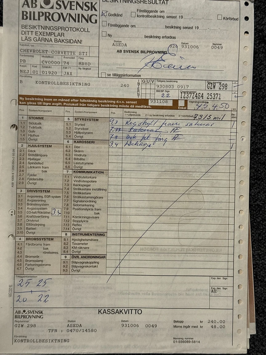 Documentation for 1974 Chevrolet Corvette Stingray (14)