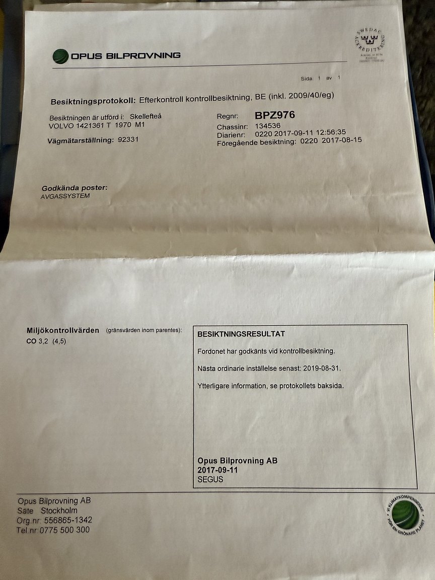 Dokumentation, 1970 Volvo 142 Automatic